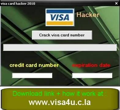 visa card no. crack any visa or credit card